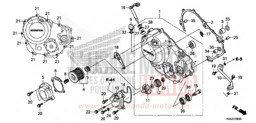 RIGHT CRANKCASE COVER CBF300NAJ de 2018